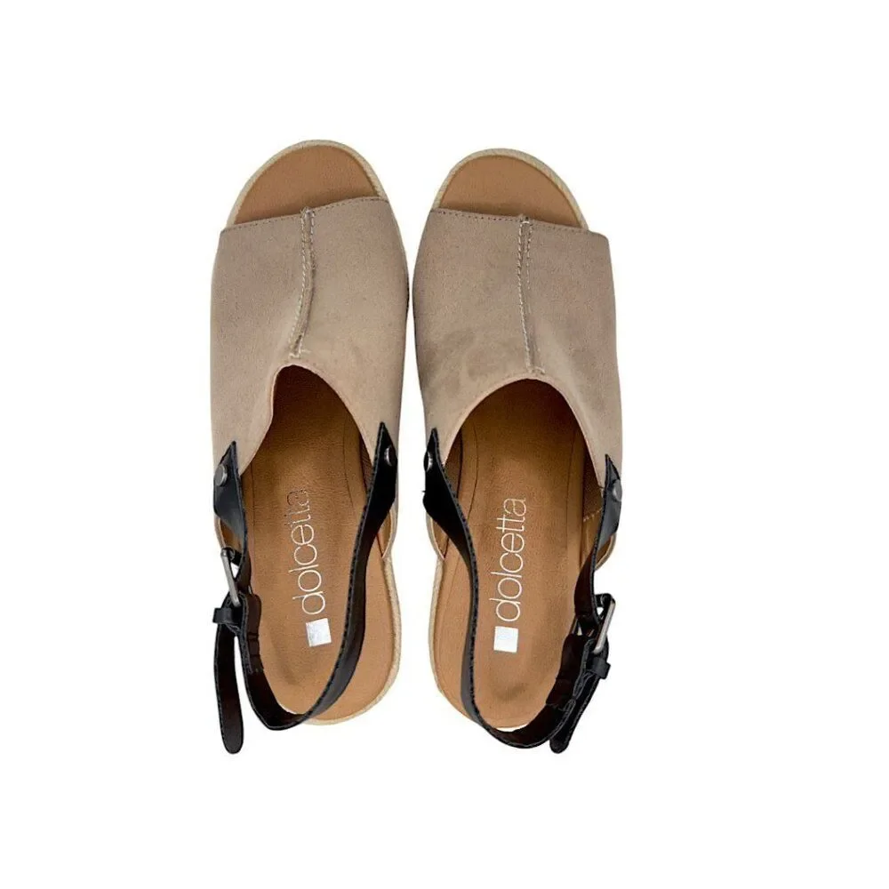 Dolcetta Selma Platform Espadrille Slingback Open-Toe Sandals | Beige 6